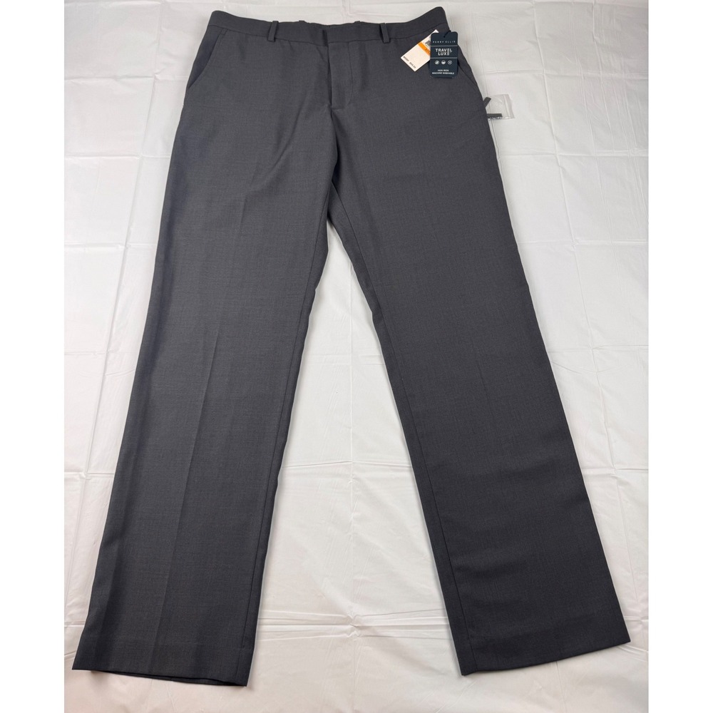 Perry Ellis‎ Dress Pants Charcoal Heather Grey 33x32 Travel Luxe NWT Business